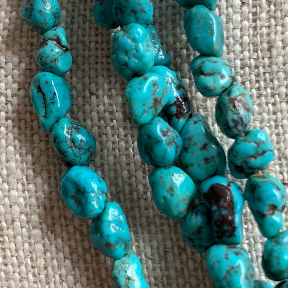 Aqua Colored 4 Strand Beaded Necklace - Picture 3 of 4